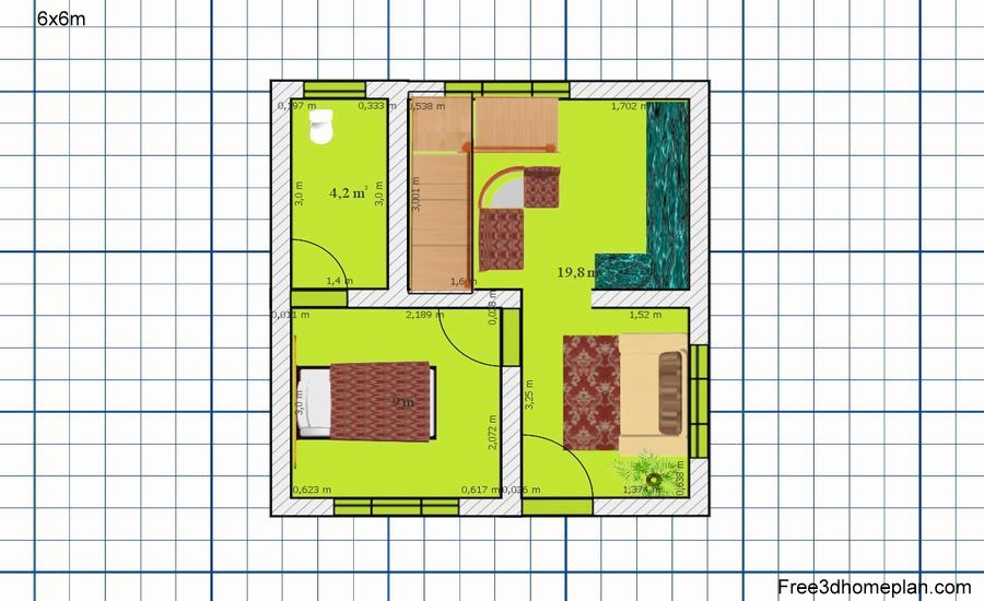 6x6m Plans Free Download Small Home Design | Download Free ...