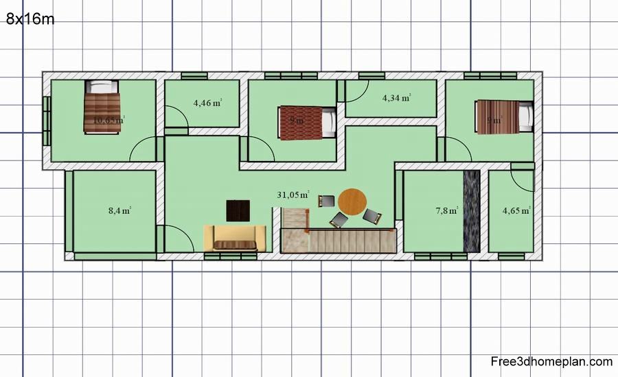 8x16m Plans Free Download Small Home Design Download Free 3d Home Plan