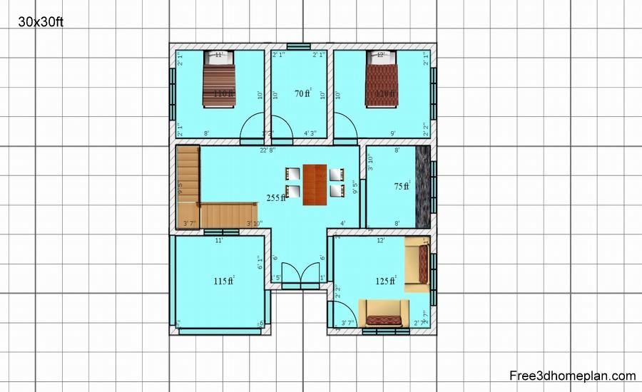 30x30sqft Plans Free Download Small Home Design Download Free 3d Home Plan